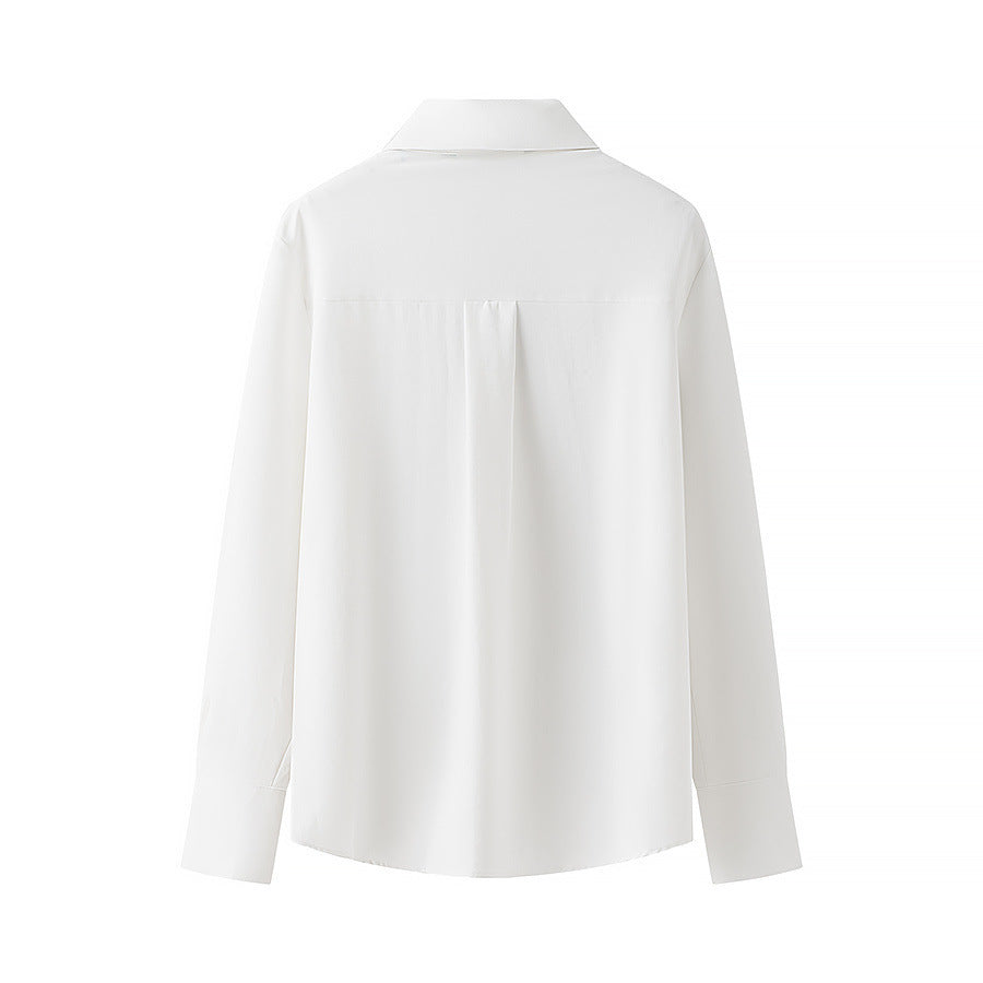 Women's Fashion Bow Decorated Long Sleeve Shirt