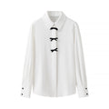 Women's Fashion Bow Decorated Long Sleeve Shirt